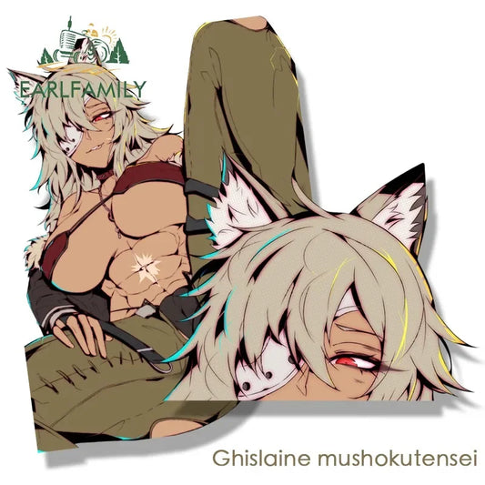 EARLFAMILY Streetwear Ghislaine Fanart Car Sticker Cartoon Anime Waifu Decal JDM Peek Girl Racing Graffiti Stickers