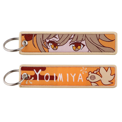 Genshin Impact Embroidered Keychain – Fashion Key Tag for Cars, Motorcycles, Bags & Backpacks, Key Ring