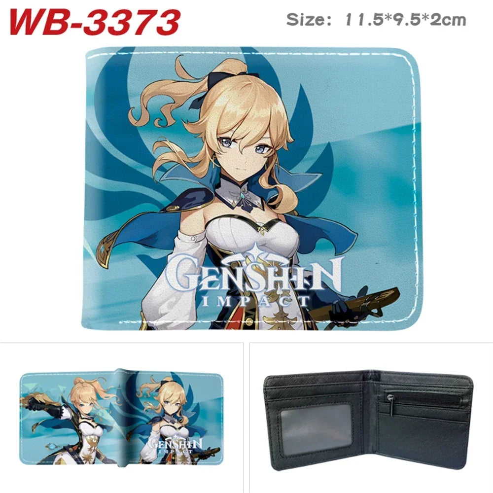 Lisa Anime Figures Hot Game Genshin Impact Wallet for Boys and Girls Short Purse with Credit Card Holder