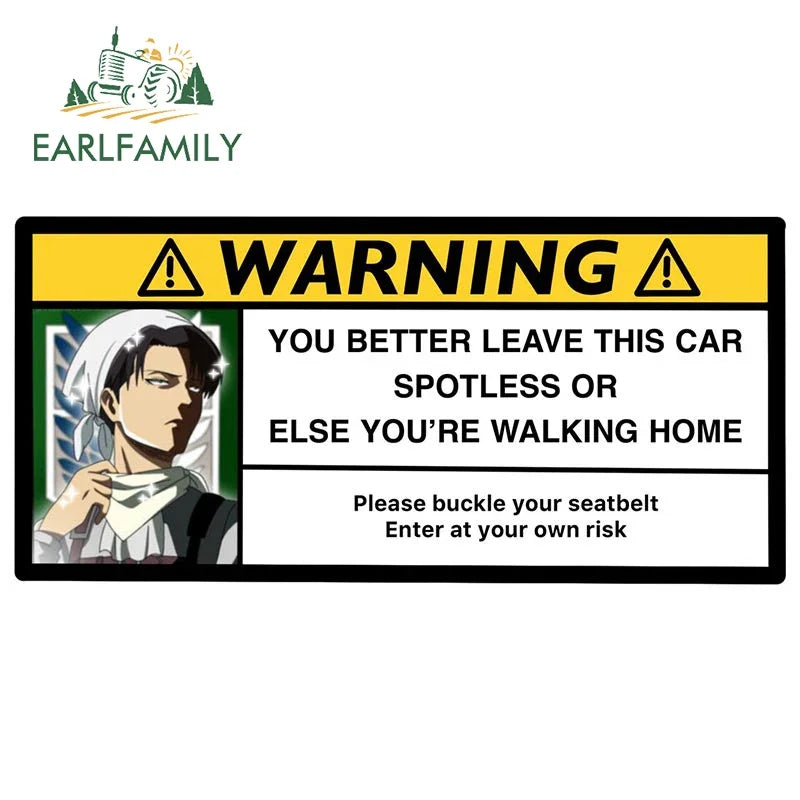 EARLFAMILY 13cm x 7.3cm Cartoon Girl Car Stickers for Warning Slap Stickers Anime Vinyl Car Window Bike Decal Car Accessories