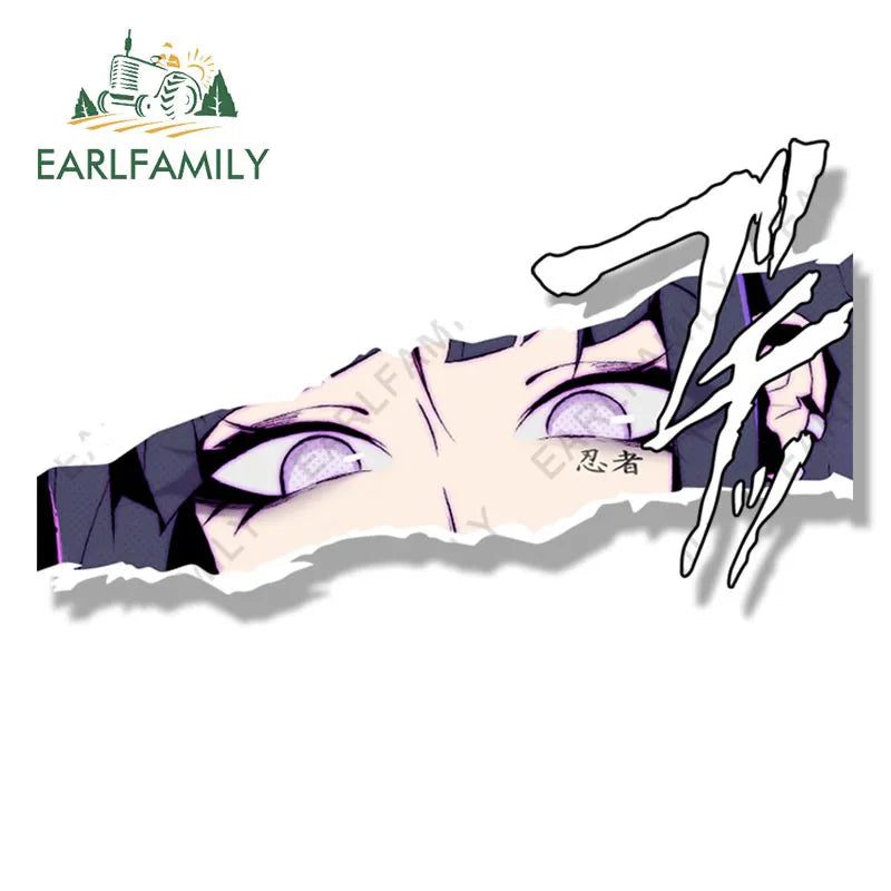 EARLFAMILY Tattoo Ninja Hinata Fanart Car Sticker Anime Sketch Art Hyuuga Hinata Decal JDM Cartoon Peeker Graffiti Stickers