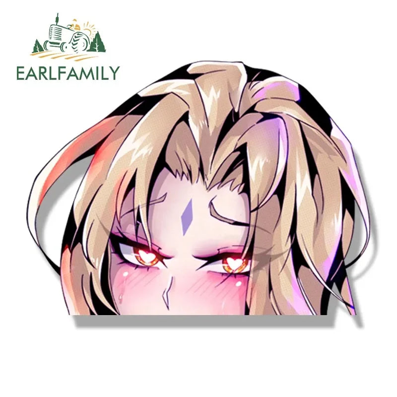 EARLFAMILY Ahegao Tsunade Hokage Fanart Car Sticker Heart Eye Waifu Peeker Sketch Decal JDM Gothic Tattoo Girl Graffiti Stickers