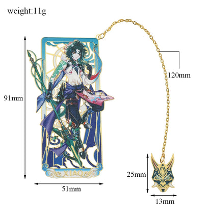 26 Styles Delicate Genshin Impacts Figure Creative Metal Bookmarks for Books Lover Gifts Game Fans Collection for Friends