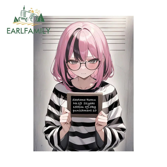 EARLFAMILY 13cm x 9.6cm Female Prisoner Car Sticker Anime Punishment 10 Saotome Romu Prison Decal Funny Car Styling