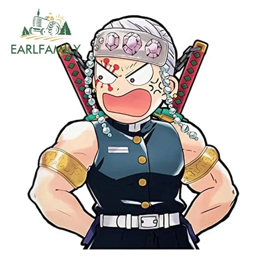 EARLFAMILY Chibi Uzui Tengen Car Sticker Anime Funny Graffiti JDM Car Window Motorcycle Helmet Waterproof Decal Vinyl Car Wrap