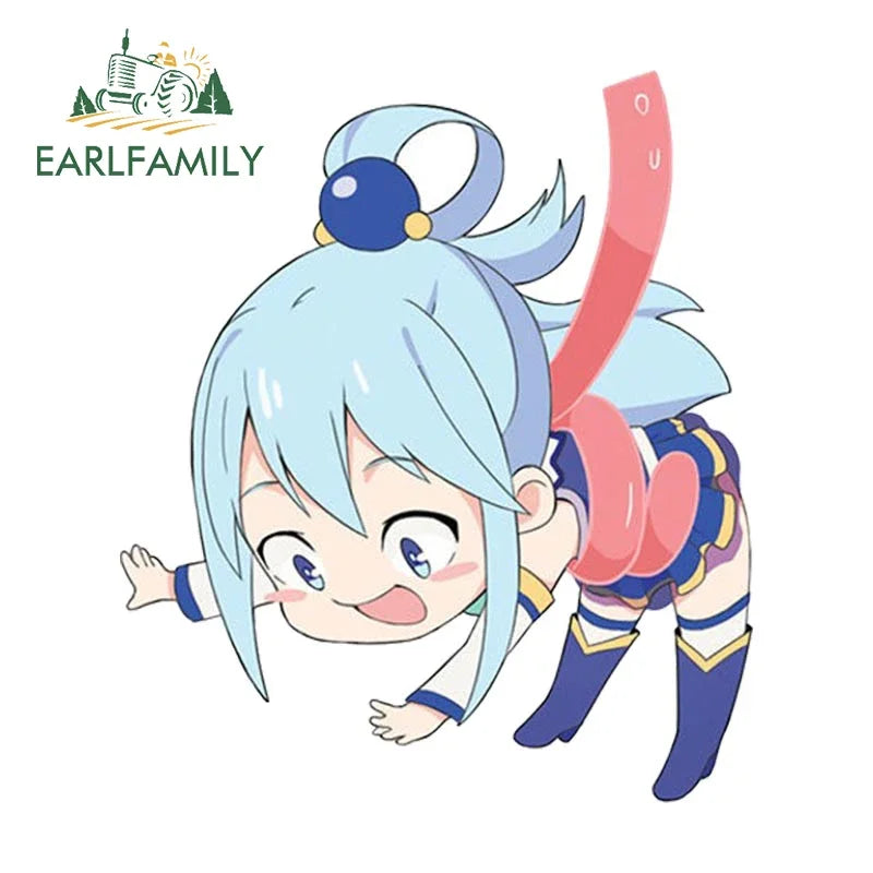 EARLFAMILY Tentacle Binding Satou Kazuma Car Sticker Anime JDM Window Trunk Helmet 3D Decal Waterproof Car Accessories