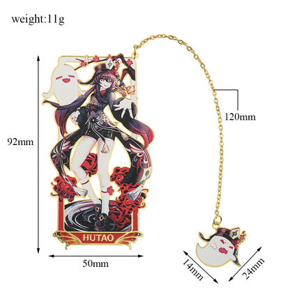 26 Styles Delicate Genshin Impacts Figure Creative Metal Bookmarks for Books Lover Gifts Game Fans Collection for Friends