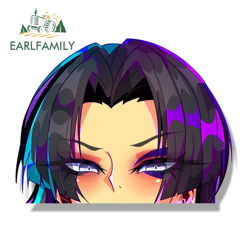 EARLFAMILY Psylocke Marvelrivals Fanart Car Sticker Hot Game Sketch Waifu Decal Cartoon Peeker Graffiti Stickers Car Accessories