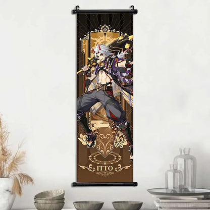 Genshin Impact Poster – Canvas Wall Art Scroll Painting, Hot Game Prints for Home Decoration