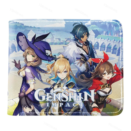 Lisa Anime Figures Hot Game Genshin Impact Wallet for Boys and Girls Short Purse with Credit Card Holder