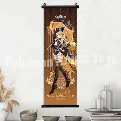 Genshin Impact Poster – Canvas Wall Art Scroll Painting, Hot Game Prints for Home Decoration