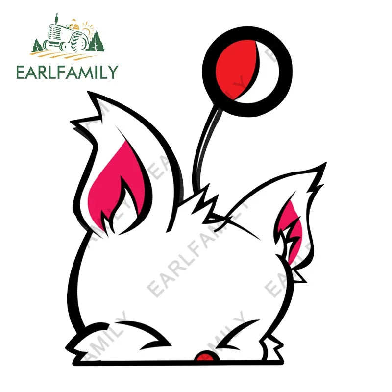 EARLFAMILY 13cm x 10cm Cartoon Moogle Peeker Car Sticker Mascot Chibi Big Head Decal Window Car Bumper Decoration