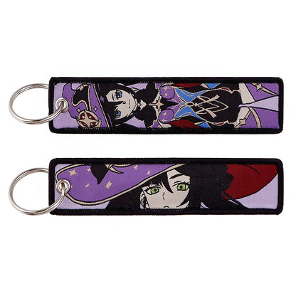 Genshin Impact Embroidered Keychain – Fashion Key Tag for Cars, Motorcycles, Bags & Backpacks, Key Ring