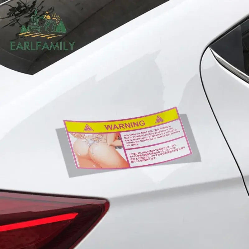 EARLFAMILY Car Sticker for Super Sonico Warning Slap Stickers Anime Vinyl JDM Rear Windshield Bumper Decal Car Accessories