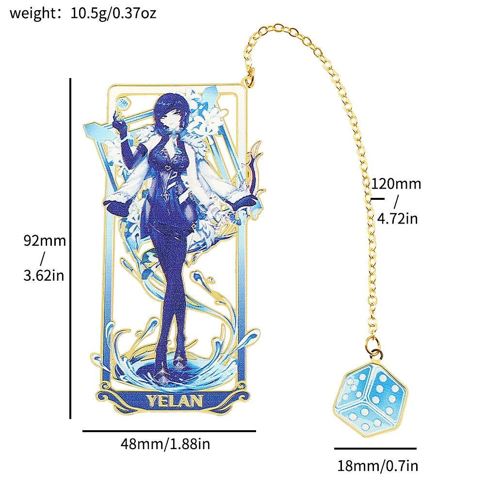 26 Styles Delicate Genshin Impacts Figure Creative Metal Bookmarks for Books Lover Gifts Game Fans Collection for Friends