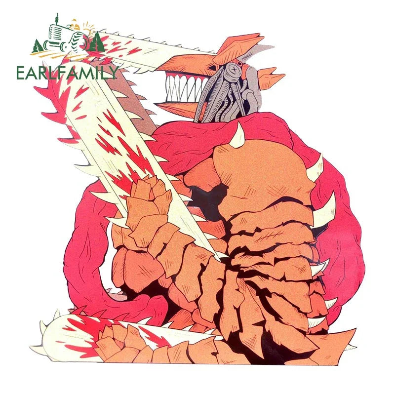 EARLFAMILY Anime Makima Car Sticker Devils Denji Decal Cartoon Car Styling JDM Window Car Bumper Decoration