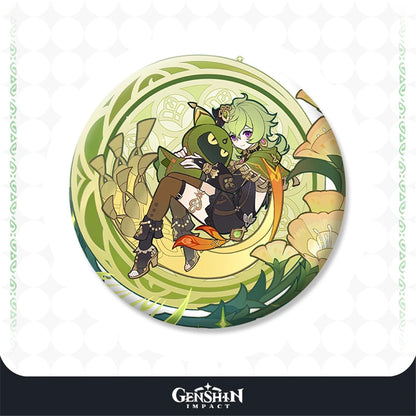 58mm Game Genshin Impact Blooming Festival‌ Tighnari Collei Kaedehara Kazuha Cosplay COSTUME Badge Pin SPTE Tinplate Brooch Prop