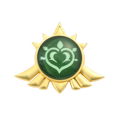 Genshin Impact Brooch – Luminous 7 Element Vision Badge, Metal Anime Pin Prop for Cosplay, Collectible & Gifts