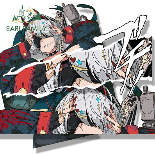 EARLFAMILY Punk Demon 2B Fanart Car Sticker Nier Automata Chibi Big Head Decal Waifu Slap Stickers Graffiti Peeker Car Styling