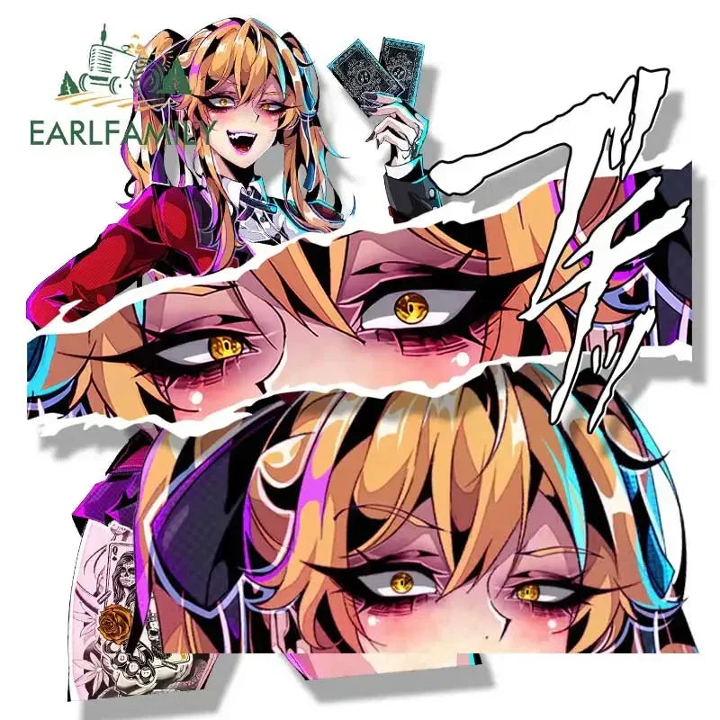 EARLFAMILY Meari Saotome Fanart Car Sticker Anime Sketch Waifu Decal JDM Cartoon Peek Girl Graffiti NSFW Stickers Car Wrap