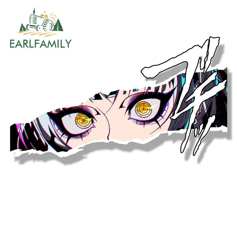 EARLFAMILY Gothic Punk Shiori Vtuber Car Sticker Hololive Sketch Waifu Fanart Decal JDM Cartoon Peek Girl Streetwear Stickers