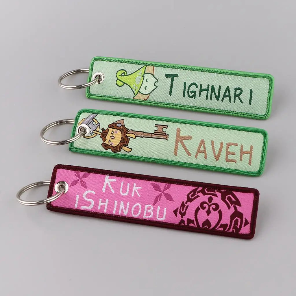 Genshin Impact Embroidered Keychain – Fashion Key Tag for Cars, Motorcycles, Bags & Backpacks, Key Ring