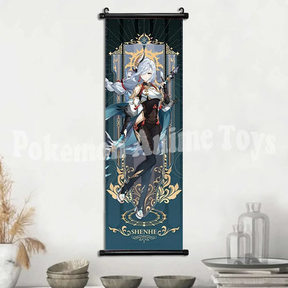 Genshin Impact Poster – Canvas Wall Art Scroll Painting, Hot Game Prints for Home Decoration