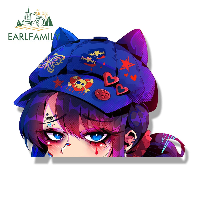 EARLFAMILY Gothic Punk Cappie Fanart Car Sticker Hot Game MiSide Waifu Decal Racing Graffiti Cartoon Peek Girl NSFW Stickers