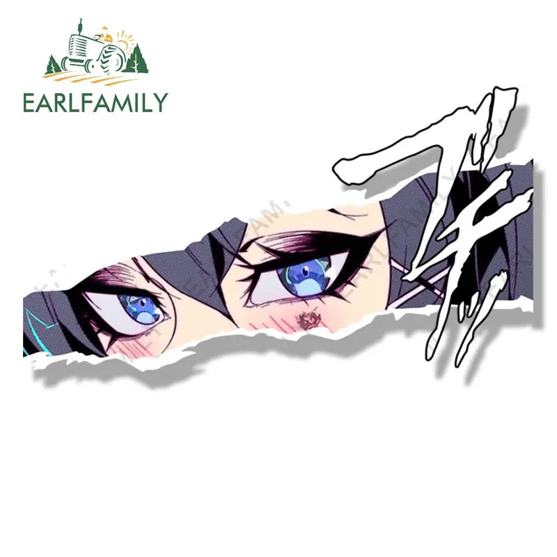 EARLFAMILY Bunny Girl Sakurajima Mai Fanart Car Sticker Janpan Anime Sketch Waifu Decals JDM Cartoon Peek Girl Stickers Car Wrap