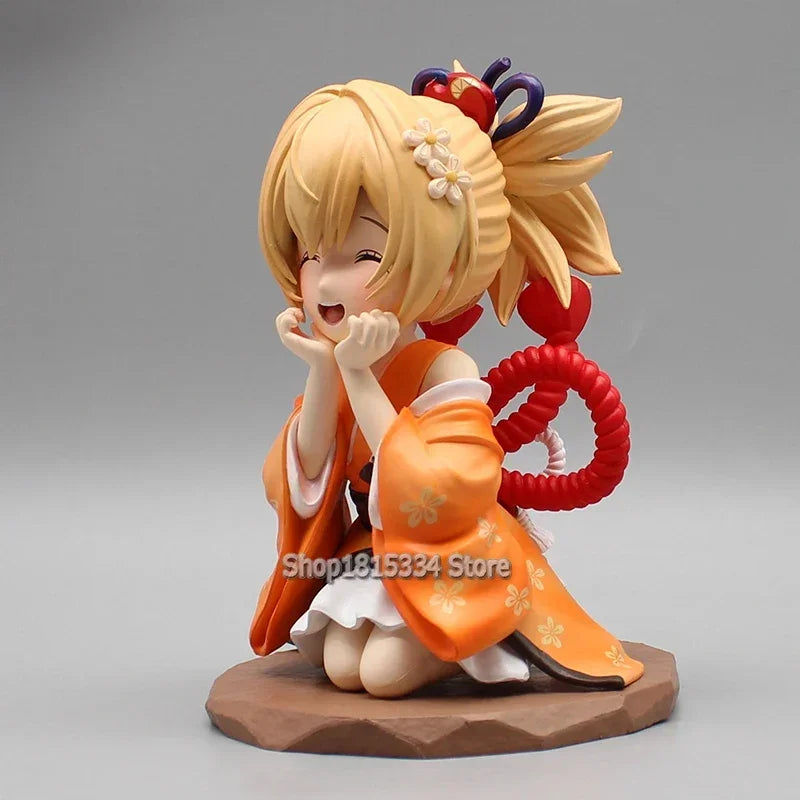 Cute Genshin Impact Figures Yoimiya Raiden Shogun Naganohara Yoimiya Yae Miko Action Figures Q Version Anime PVC Model Toys Gift
