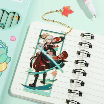 Genshin Impact Metal Bookmark – Elegant Anime Page Marker, Collectible Gift for Book Lovers & Fans