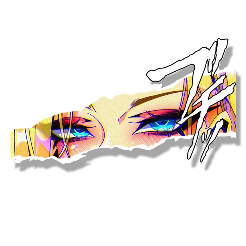 Dragon Ball Android 18 Car Sticker – Summer Waifu Fanart Decal | Anime Racing Graffiti Peek Slap Sticker