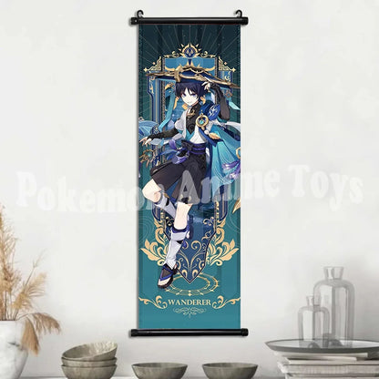 Genshin Impact Poster – Canvas Wall Art Scroll Painting, Hot Game Prints for Home Decoration