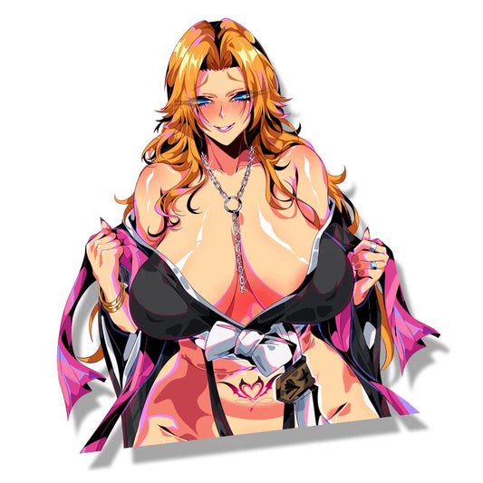 Bleach Rangiku Matsumoto Car Sticker – Anime Waifu Fanart Decal | JDM Graffiti Helmet Peek Sticker