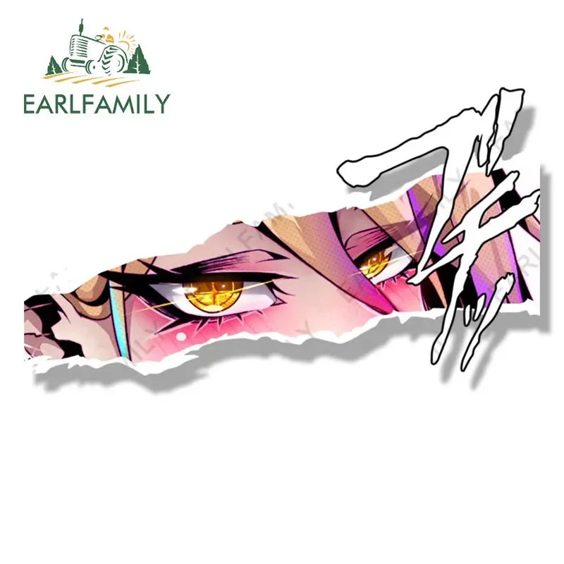 EARLFAMILY Gyaru Bikini Power Car Sticker Anime Fanart Waifu Decal JDM Window Trunk Decor Cartoon Peek Girl Stickers Car Wrap