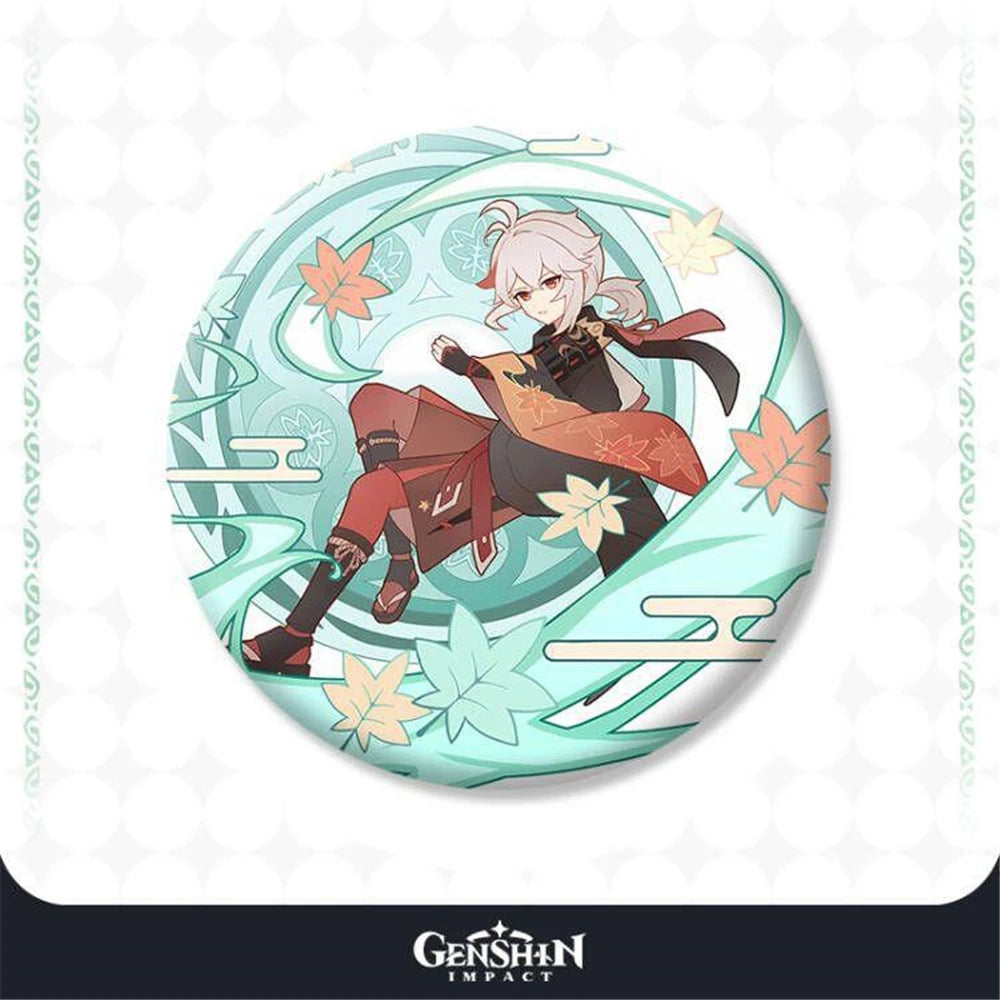58mm Game Genshin Impact Blooming Festival‌ Tighnari Collei Kaedehara Kazuha Cosplay COSTUME Badge Pin SPTE Tinplate Brooch Prop