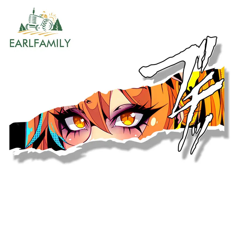 EARLFAMILY Ahegao Tohru Fanart Car Sticker Anime Waifu Decal JDM Heart Eyes Peek Girl Stickers Racing Graffiti Car Accessories