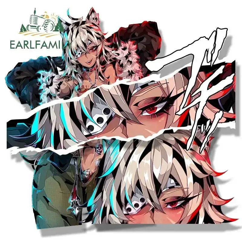 EARLFAMILY Ahegao Ghislaine Fanart Car Sticker Anime Window Trunk Decal JDM Peek Girl Graffiti Stickers Car Accessories