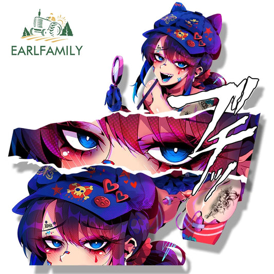 EARLFAMILY Gothic Punk Cappie Fanart Car Sticker Hot Game MiSide Waifu Decal Racing Graffiti Cartoon Peek Girl NSFW Stickers