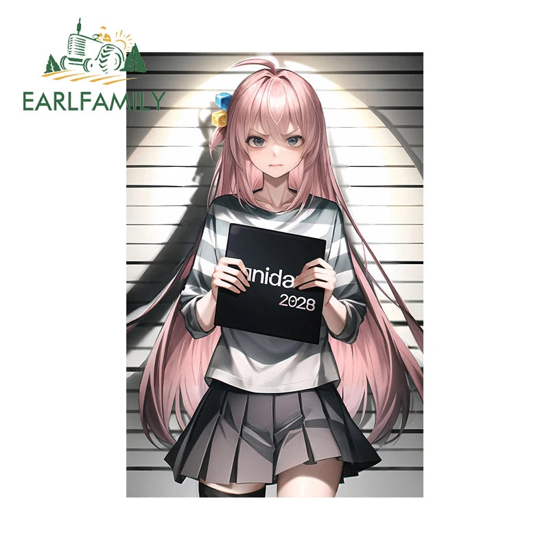 EARLFAMILY 13cm x 8.7cm Haruka Prisoner Car Sticker Cartoon Prison Girl Window Trunk Motorcycle Decal Racing Graffiti Stickers