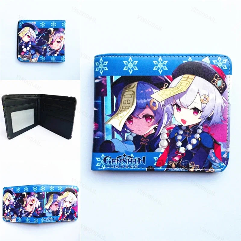 Anime Figures New Arrival Game Genshin Impact PU Wallet for Boys and Girls Short Purse Whit Credit Card Holder