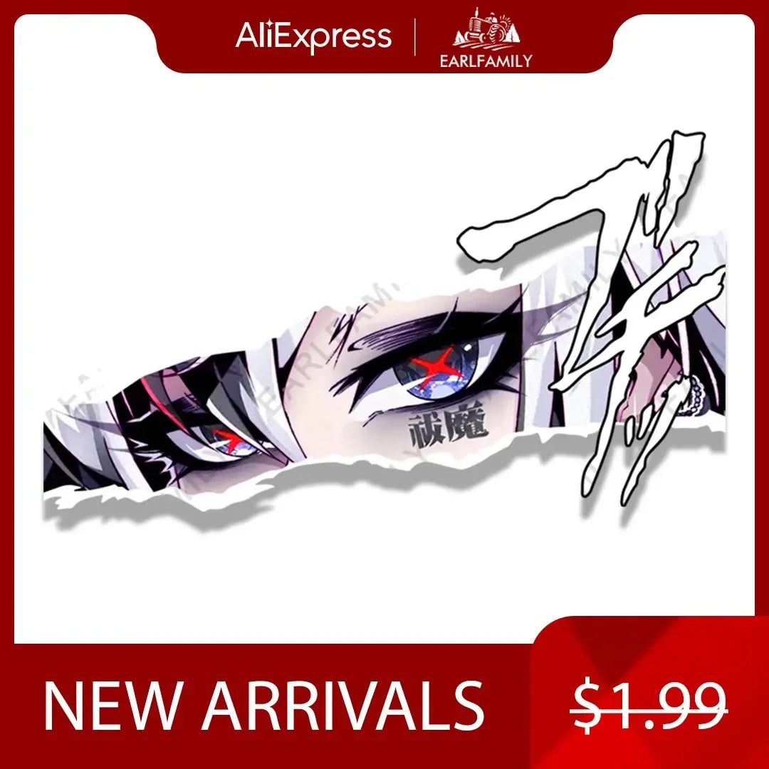 EARLFAMILY Gothic Fatui Arlecchino Fanart Car Sticker Anime Genshin Impact Knave Decal JDM Cartoon Peeker Girl Graffiti Stickers