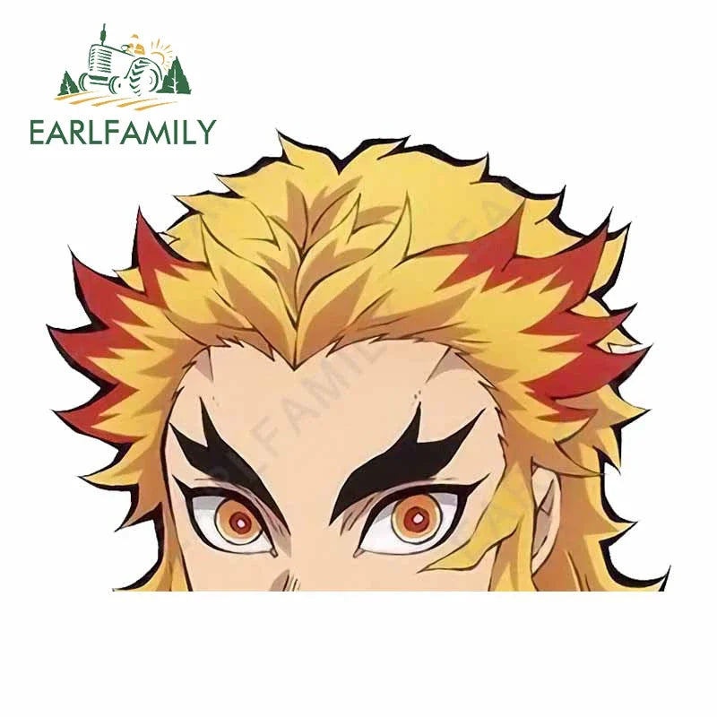 EARLFAMILY 3D INOSUKE HASHIBIRA FIGHT ME Anime Peeking Car Sticker Motorcycle Car Bumper Decal Cartoon Car Wrap