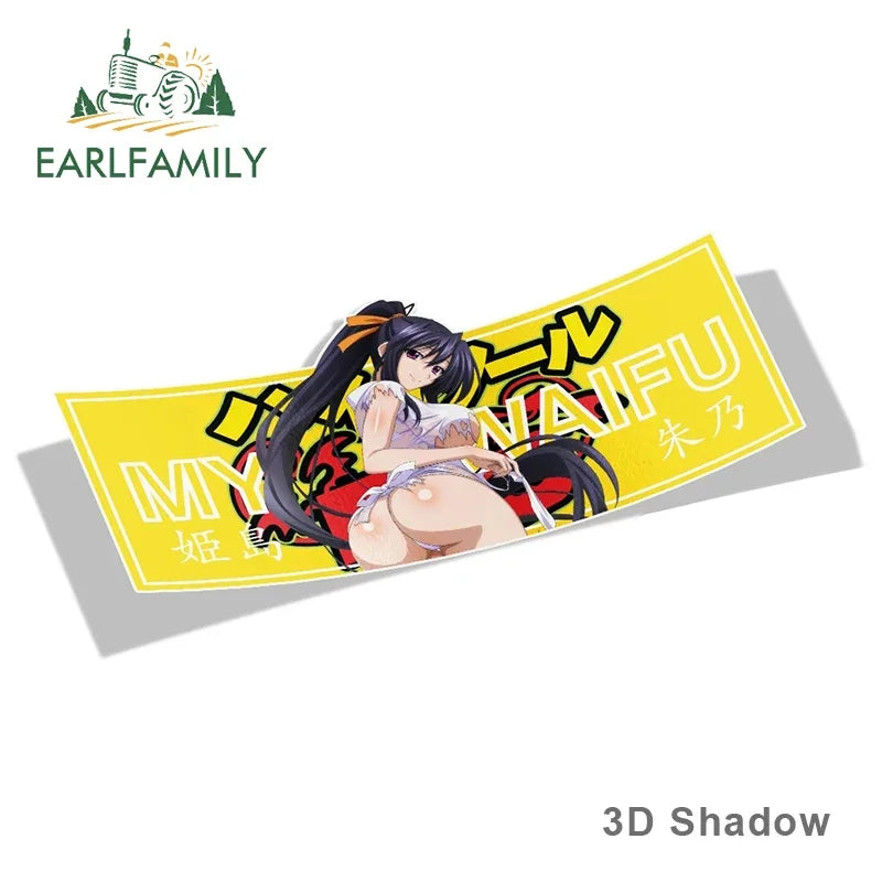 EARLFAMILY 13cm x 6.7cm Cartoon Slap Stickers Anime Vinyl Car Sticker Window Bike Motorcycle Decal Waterproof Car Accessories