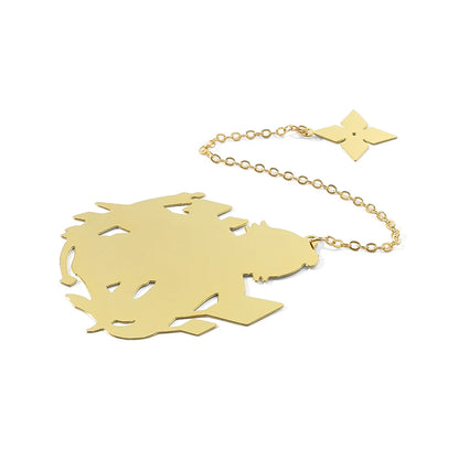 Genshin Impact Metal Bookmarks – Elegant Hollow-Out Chain Pendant, Collectible Souvenir Gift