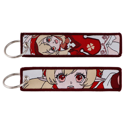 Genshin Impact Embroidered Keychain – Fashion Key Tag for Cars, Motorcycles, Bags & Backpacks, Key Ring