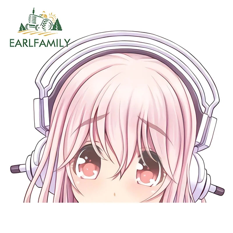 EARLFAMILY Car Sticker for Super Sonico Warning Slap Stickers Anime Vinyl JDM Rear Windshield Bumper Decal Car Accessories