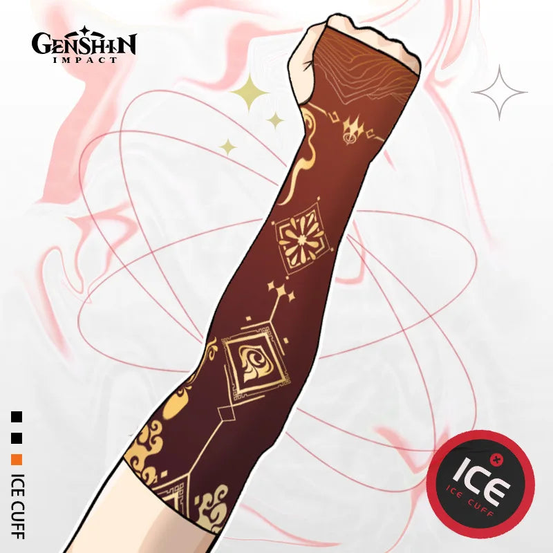 Game Impact Arm Sleeves Ice Silk Fabric Breathable Quick Dry Running Sportswear Sun UV Protection Long Arm Cover Arm Sleeves