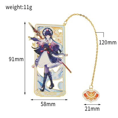 26 Styles Delicate Genshin Impacts Figure Creative Metal Bookmarks for Books Lover Gifts Game Fans Collection for Friends