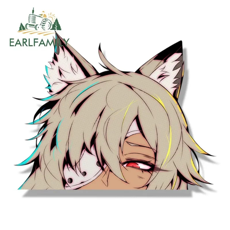 EARLFAMILY Streetwear Ghislaine Fanart Car Sticker Cartoon Anime Waifu Decal JDM Peek Girl Racing Graffiti Stickers
